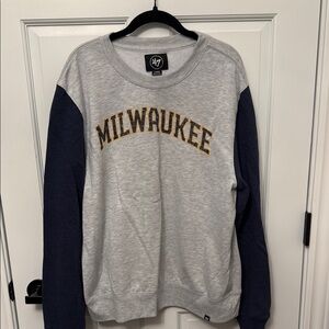 47 Gray and Blue Crewneck Sweater